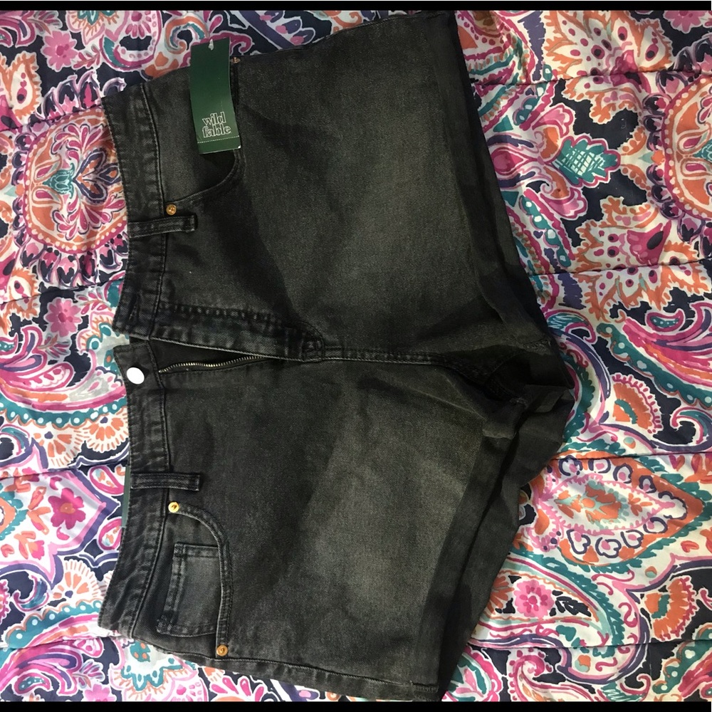 Jean Black & Grey Fade Shorts Brand New
